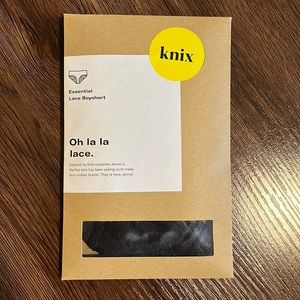 NWT Knix Essential Lace Boyshort, Women’s Size L, Black